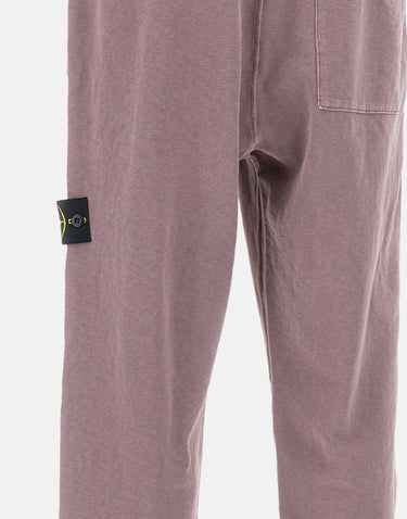 STONE ISLAND Pantalone in felpa malfilé effetto "old" PURPLE Uomo 