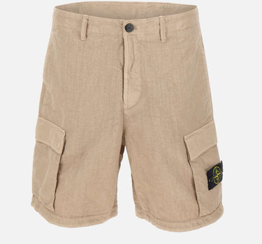 STONE ISLAND Bermuda in nylon Panama dall'aspetto naturale BEIGE Uomo 