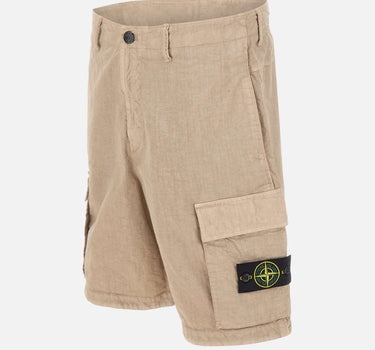 STONE ISLAND Bermuda in nylon Panama dall'aspetto naturale BEIGE Uomo 