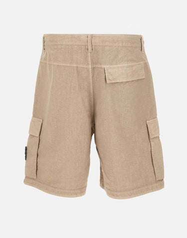 STONE ISLAND Bermuda in nylon Panama dall'aspetto naturale BEIGE Uomo 