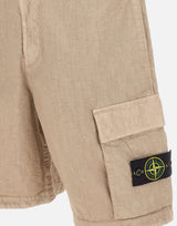 STONE ISLAND Bermuda in nylon Panama dall'aspetto naturale BEIGE Uomo 