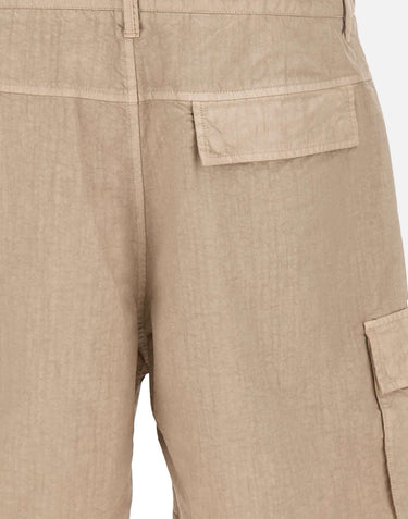 STONE ISLAND Bermuda in nylon Panama dall'aspetto naturale BEIGE Uomo 