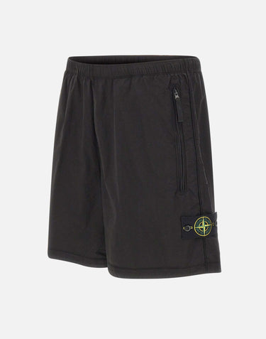 STONE ISLAND Shorts in tela di cotone stretch Paracadute BLACK Uomo 