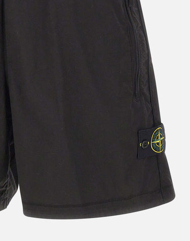 STONE ISLAND Shorts in tela di cotone stretch Paracadute BLACK Uomo 