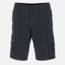 STONE ISLAND Shorts in tela di cotone biologico spazzolato effetto "old" BLUE Uomo 