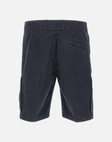 STONE ISLAND Shorts in tela di cotone biologico spazzolato effetto "old" BLUE Uomo 