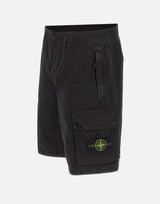 Shorts in tela di cotone biologico spazzolato effetto "old" L100019S00WA V0129 STONE ISLAND 
