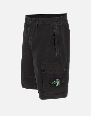 Shorts in tela di cotone biologico spazzolato effetto "old" L100019S00WA V0129 STONE ISLAND 