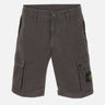 Shorts in tela di cotone biologico spazzolato effetto "old" L100019S00WA V0165 STONE ISLAND 