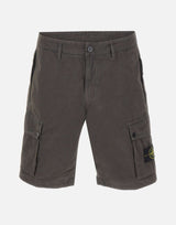 Shorts in tela di cotone biologico spazzolato effetto "old" L100019S00WA V0165 STONE ISLAND 