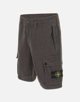 Shorts in tela di cotone biologico spazzolato effetto "old" L100019S00WA V0165 STONE ISLAND 