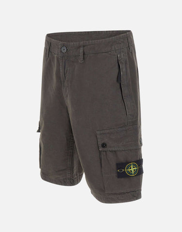 Shorts in tela di cotone biologico spazzolato effetto "old" L100019S00WA V0165 STONE ISLAND 
