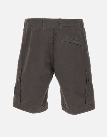 Shorts in tela di cotone biologico spazzolato effetto "old" L100019S00WA V0165 STONE ISLAND 