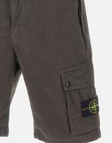 Shorts in tela di cotone biologico spazzolato effetto "old" L100019S00WA V0165 STONE ISLAND 