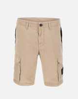 Shorts in tela di cotone biologico spazzolato effetto "old" L100019S00WA V019A STONE ISLAND 