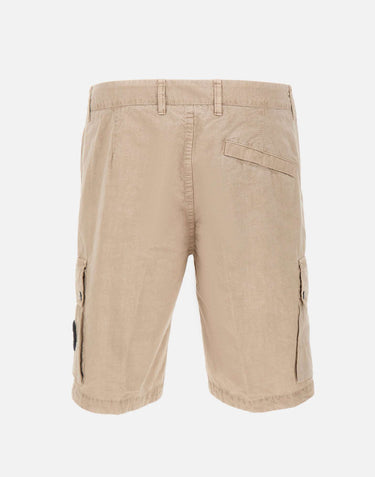 Shorts in tela di cotone biologico spazzolato effetto "old" L100019S00WA V019A STONE ISLAND 