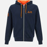 SUN68 "Hoodie fluo fleece"<BR/> BLUE Uomo 