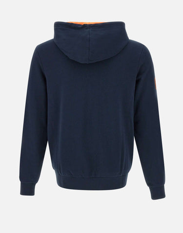 SUN68 "Hoodie fluo fleece"<BR/> BLUE Uomo 