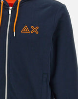 SUN68 "Hoodie fluo fleece"<BR/> BLUE Uomo 