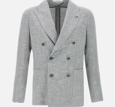 TAGLIATORE Blazer in lana, seta e cotone<BR/> GREY Uomo 