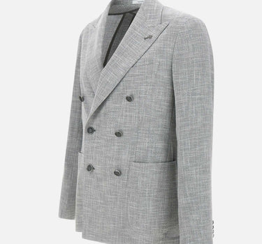 TAGLIATORE Blazer in lana, seta e cotone<BR/> GREY Uomo 