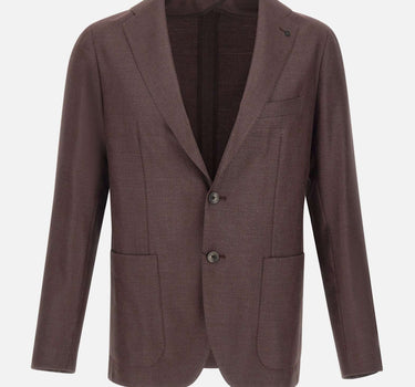 TAGLIATORE Blazer in misto seta e lana vergine BROWN Uomo 
