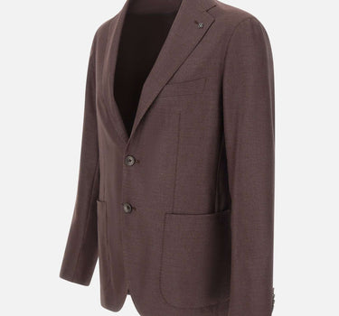 TAGLIATORE Blazer in misto seta e lana vergine BROWN Uomo 