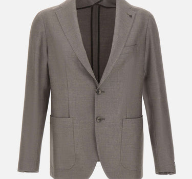 TAGLIATORE Blazer in misto seta e lana vergine BROWN Uomo 