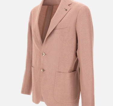 TAGLIATORE Blazer in misto seta e lana vergine Pink Uomo 