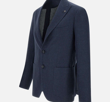 TAGLIATORE Blazer in lana vergine e lino BLUE Uomo 
