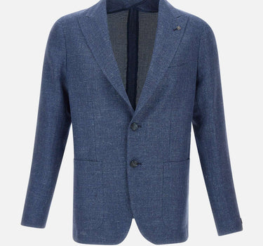 TAGLIATORE Blazer in lana vergine e lino BLUE Uomo 