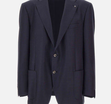 Blazer in lana con micro motivo 1XD222K150131U B3197 TAGLIATORE 