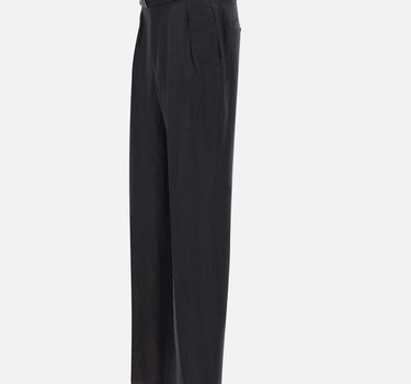 TAGLIATORE Pantaloni in lino con cintura BLACK Uomo 
