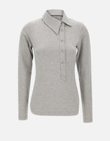 THE ATTICO Polo asimmetrica grigio melange GREY Donna 