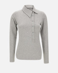 THE ATTICO Polo asimmetrica grigio melange GREY Donna 