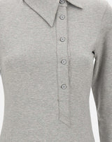 THE ATTICO Polo asimmetrica grigio melange GREY Donna 