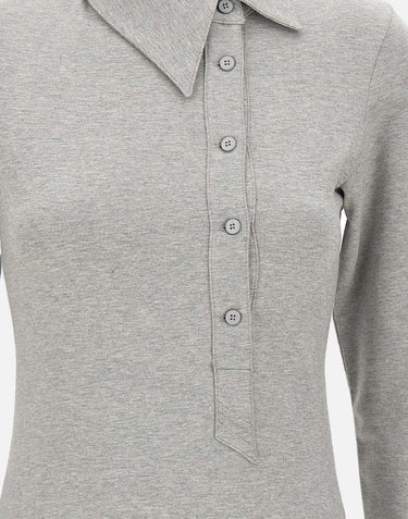 THE ATTICO Polo asimmetrica grigio melange GREY Donna 