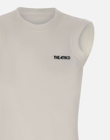 THE ATTICO Canotta con orlo a camicia WHITE Donna 