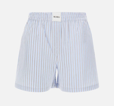THE ATTICO Shorts in cotone a righe Light Blue Donna 