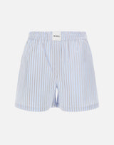 THE ATTICO Shorts in cotone a righe Light Blue Donna 