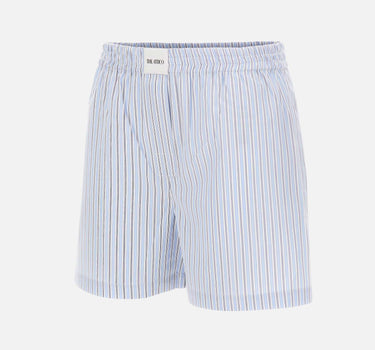 THE ATTICO Shorts in cotone a righe Light Blue Donna 