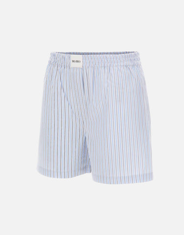 THE ATTICO Shorts in cotone a righe Light Blue Donna 