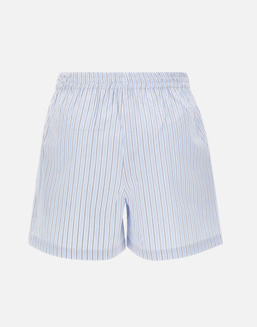 THE ATTICO Shorts in cotone a righe Light Blue Donna 