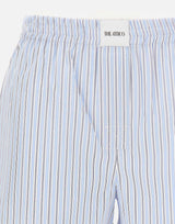 THE ATTICO Shorts in cotone a righe Light Blue Donna 