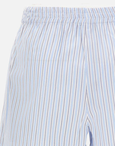 THE ATTICO Shorts in cotone a righe Light Blue Donna 