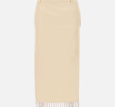 THE ATTICO Gonna midi in gabardine di lana BEIGE Donna 