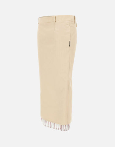 THE ATTICO Gonna midi in gabardine di lana BEIGE Donna 