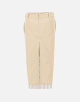 THE ATTICO Gonna midi in gabardine di lana BEIGE Donna 