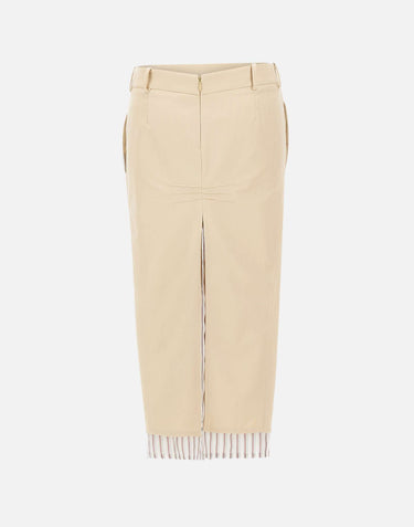 THE ATTICO Gonna midi in gabardine di lana BEIGE Donna 
