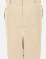 THE ATTICO Gonna midi in gabardine di lana BEIGE Donna 